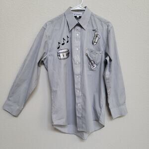 Vintage Shirt Las Olas Womens Small Oversized Button Up  Music Band Teacher 90s